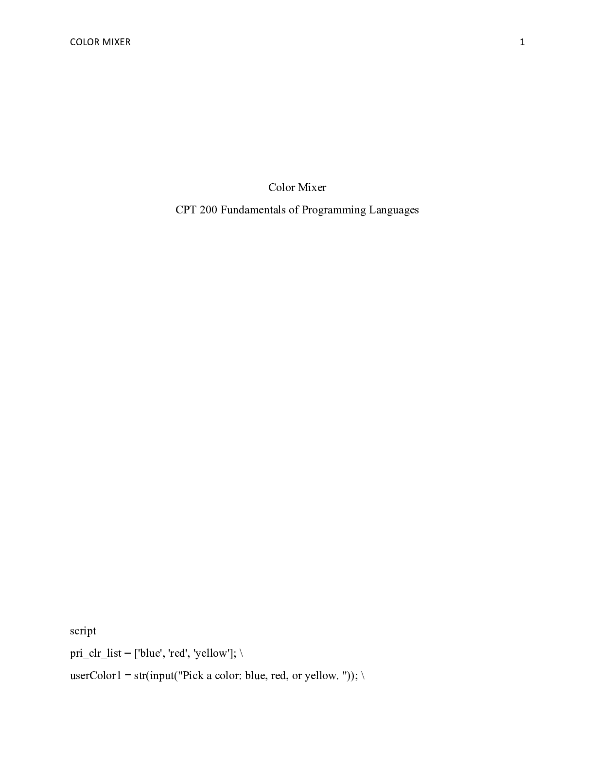 Preview image of Color Mixer week 2 interactive.docx document